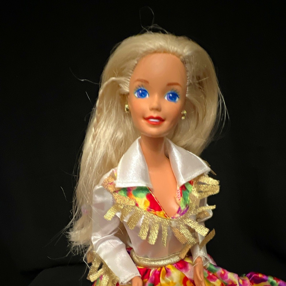 1994 Country Western Barbie Original Dress Earrings Ring Mattel